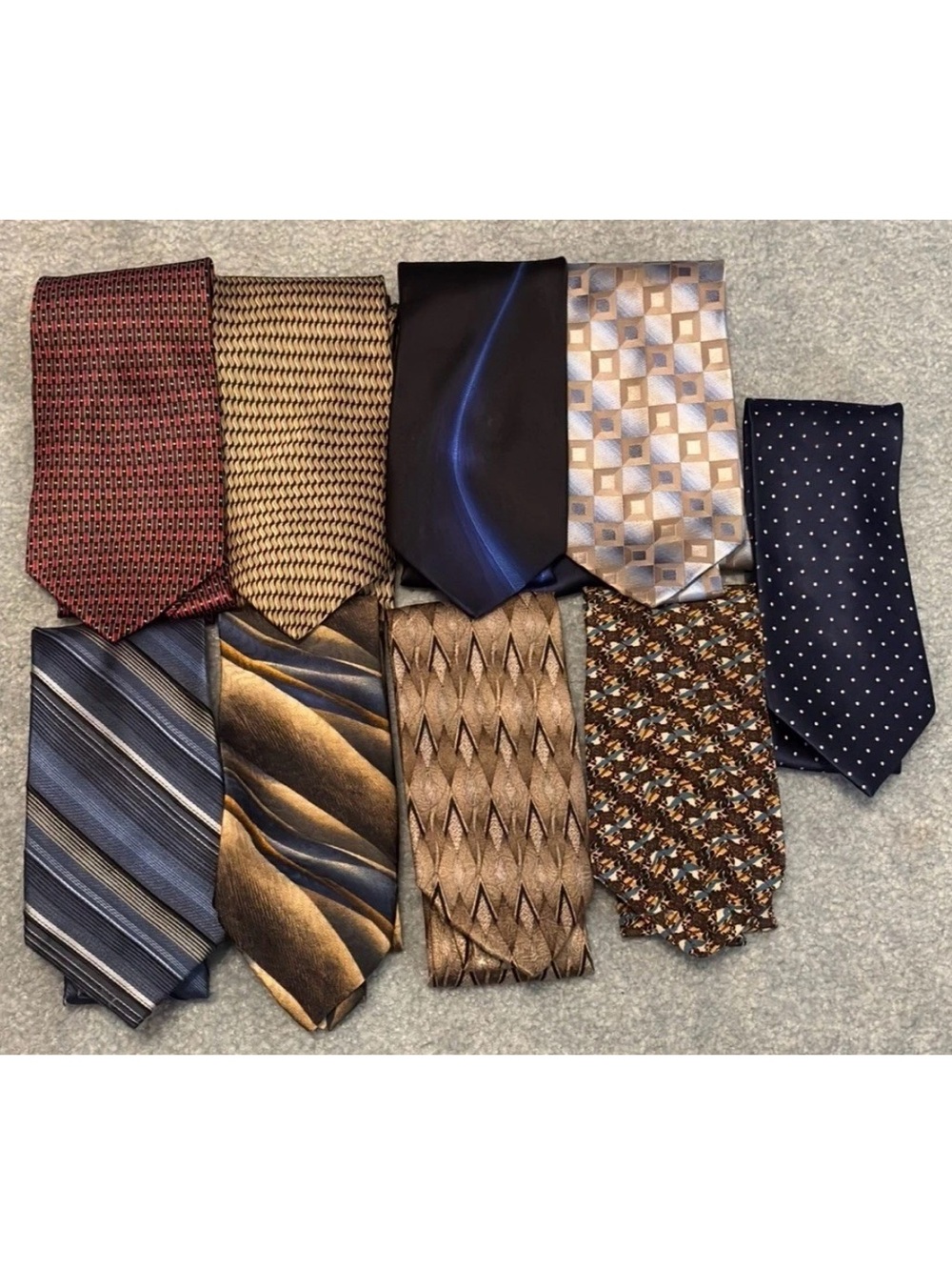 Lot of 9 Men’s Ties Various Brands Vintage